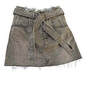 WE THE FREE Black/Gray Denim Mini Skirt 24/0